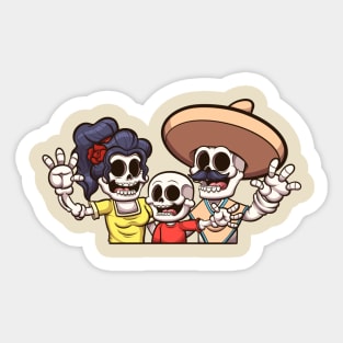 Mexican Skeleton Family Sticker